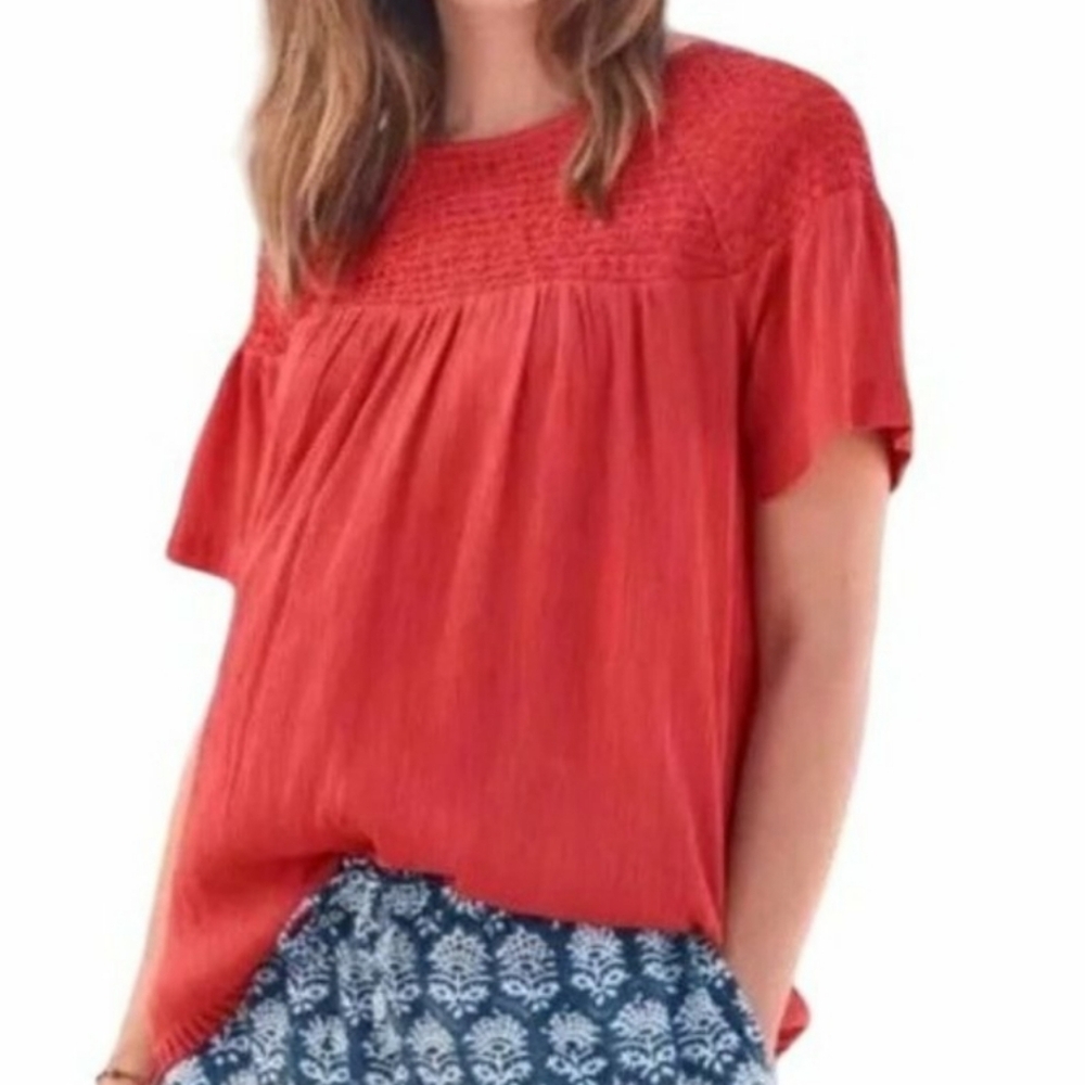 Sundance Eventide Smocked Crinkle Voile Top - Picture 6 of 6